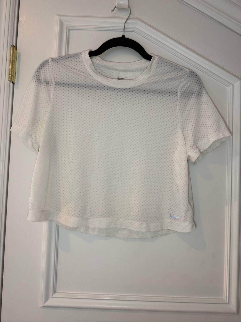 Nike Dri-FIT White Mesh Cropped Top Size S